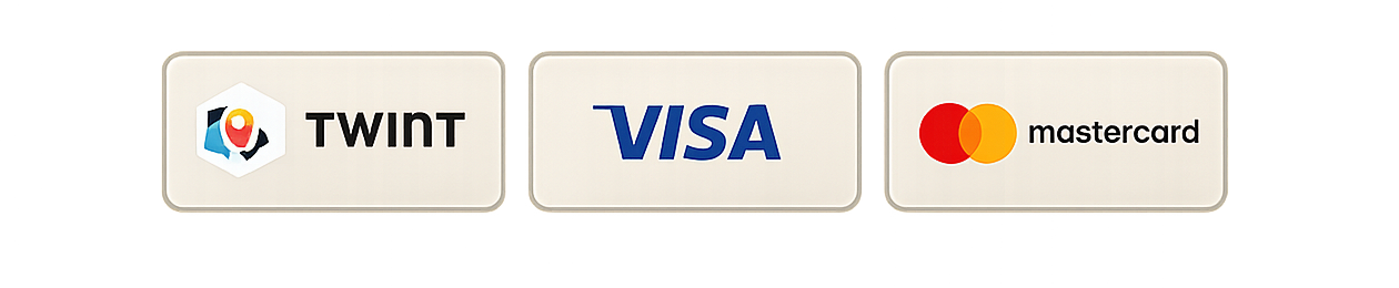 Paiement par TWINT, Paiement par Visa, Paiement par Mastercard