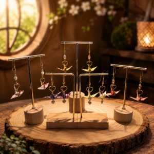Boucles d'oreilles origami - Cœurs